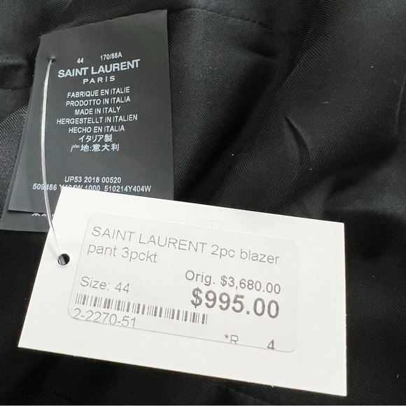 Saint Laurent YSL Black Blazer Classic Jacket - Picture 12 of 12